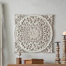 Decor French Country Carved Wood Flower