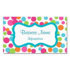 Custom Bright Candy Dots Business Cards Babysitting Business Cards