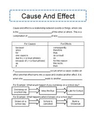 Cause Effect Flow Chart Graphic Organizer For Cause And