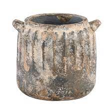 abuja grey ceramic pot straight small