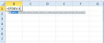 how to use the stdev s function in excel