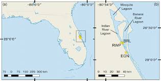 Map Of Indian River Lagoon Florida A And The Locations