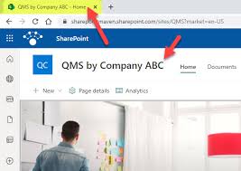 browser tab for a sharepoint page