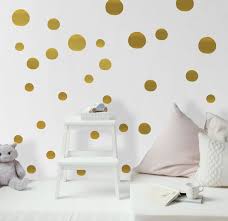 Gold Polka Dots Wall Decal Sticker