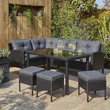 Maybe you would like to learn more about one of these? Black Orlando Outdoor Corner Sofa Dining Set 5 Piece Outdoor Garden George At Asda