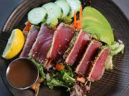 wasabi sesame crusted seared ahi tuna