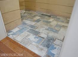 install tile flush with hardwood floors