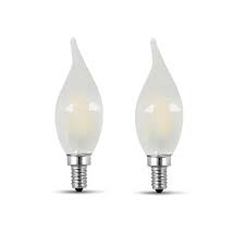 Feit Electric 40 Watt Equivalent Ca10 Candelabra Dimmable Filament Cec Frosted Glass Chandelier Led Light Bulb Daylight 2 Pack Bpcff40950cafil 2 Rp The Home Depot