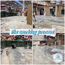 deep cleaning of concrete floors in