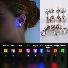 Led Glowing Light Up Earrings Change Color Studs Halloween Xmas Party Accessory Jewelry Party Bling Earrings Accessories Earrings