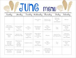 June Meal Plan For Families Free Printable The