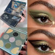 9 color eyeshadow palette olive green