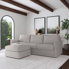 flexsteel fabric sofa with ottoman in