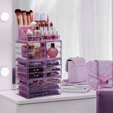 sorbus purple clear makeup organizer
