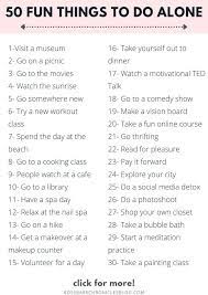 50 things to do alone how to have fun