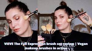 vegan makeup brushes in action