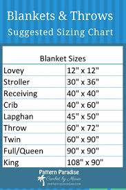Blanket Size Chart From Lovey To King Sizes Pattern Paradise