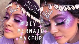 diy mermaid makeup halloween glitter