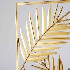 Selena hallway furniture small furniture sun lounger cushions decorative storage boxes parasols room screen lantern candle holders tropical style. Gold Metal Leaf Room Divider Selena Maisons Du Monde