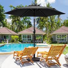 7 5 Ft Patio Market Umbrellas With Crank And Tilt On In Black