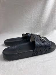 gucci sandals kids black leather flip