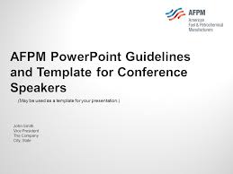 Afpm Powerpoint Guidelines And Template For Conference