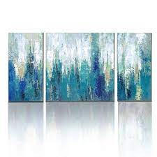 3hdeko Teal Blue Abstract Wall Art