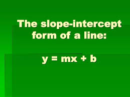 Slope Intercept Form Of A Line