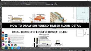 how to draw suspended timber floor