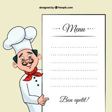 Chef Illustration With A Menu Template Vector Free Download