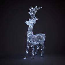 Acrylic Led White Reindeer Outdoor