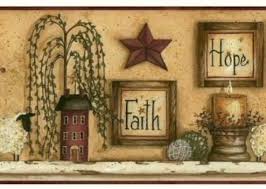 Faith Hope Love Shelf Wallpaper Border