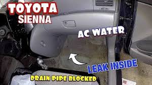 toyota ac water leaking inside blocked