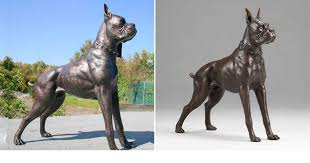 Bronze Boxer Dog Statue Design