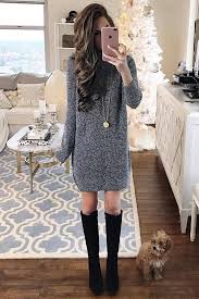 Marta (above) styled her grey sweater dress with some boots and layered a coat over the dress. Pin On Looks