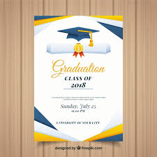 Colorful Graduation Invitation Template With Flat Design