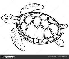 Велика черепаха - контурний малюнок, розмальовка сторінка з простим декором  Стоковий вектор ©SunFunJen 287720766