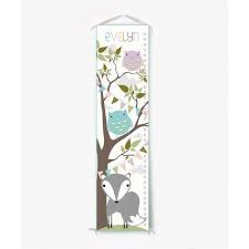 Personalized Woodland Fox And Owl Growth Chart