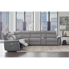 gray fabric reclining sectional