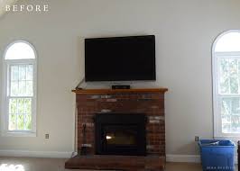 cover a brick fireplace with wood