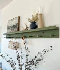 Shelf With Hooks And Ledge Shelf For