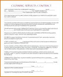 House Cleaning Contract Proposal For Services New Commercial