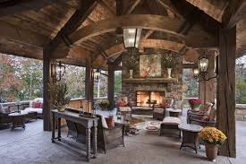 Rustic Patio Outdoor Fireplace Designs