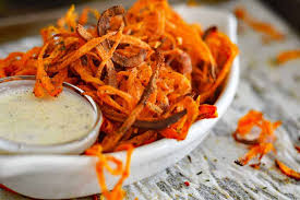 spiralized sweet potato fries living