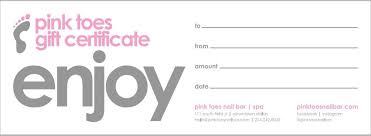 You will find that a free printable gift certificate template offers you just the help that you need in regard to what you are. Pink Toes Nail Bar Spa