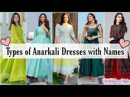 types of anarkali dresses with names