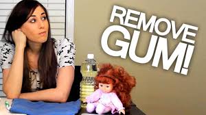 how to remove gum from hair clothing
