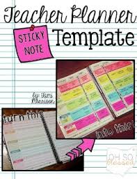 Teacher Lesson Planner Template With Sticky Notes Tpt