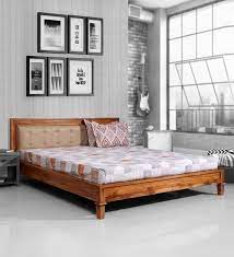Colson Queen Size Bed In Teak Colour