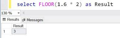 sql server floor function